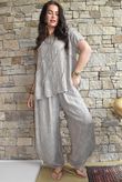 Lalli Damask Asymmetric Panel Top Mocha